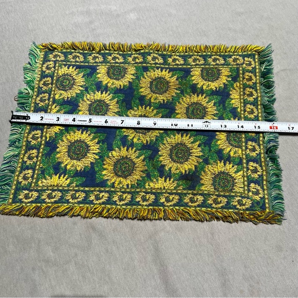 woven placemats set of 4 Sunflower Bohemian Design with Tassel - Picture 5 of 5